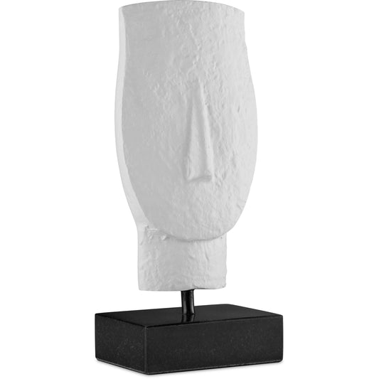 Charles Objet by Currey and Company in white, black. Made from cast aluminum, stone in a modern style.