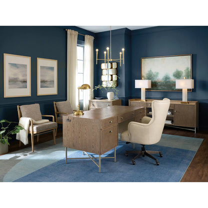 Sonnet Executive Desk by Hooker Furniture in medium wood and wren. Made from unique in a transitional style.