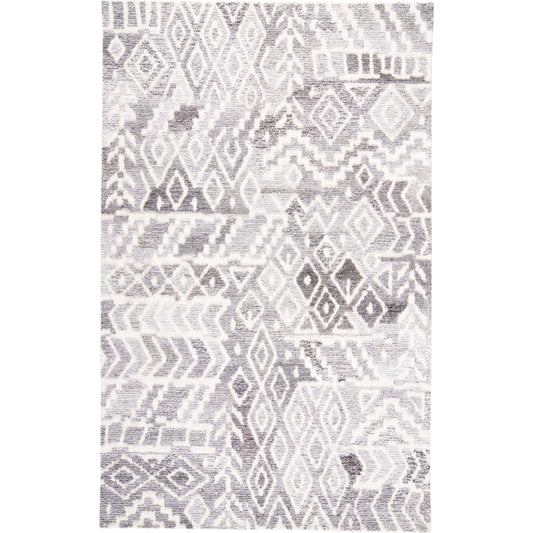 Asher Lustrous Wool Rug - 8771F by Feizy in gray, white. Made from wool, viscose in a unique style.