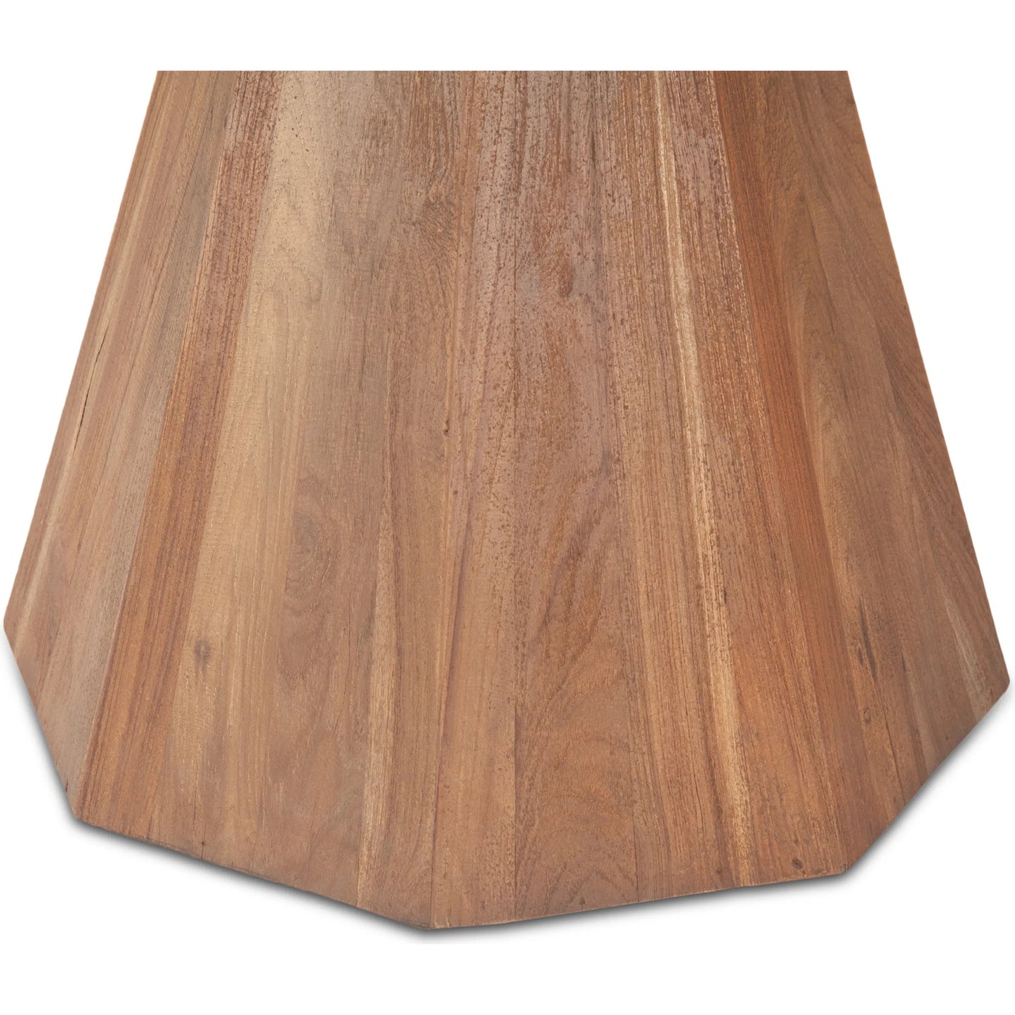 002 SI-2243052 | Closeup | Rustic Revival 48" Round Gathering Table by World Interiors in brown and antique finish. Made from marble teakwood in a transitional style.