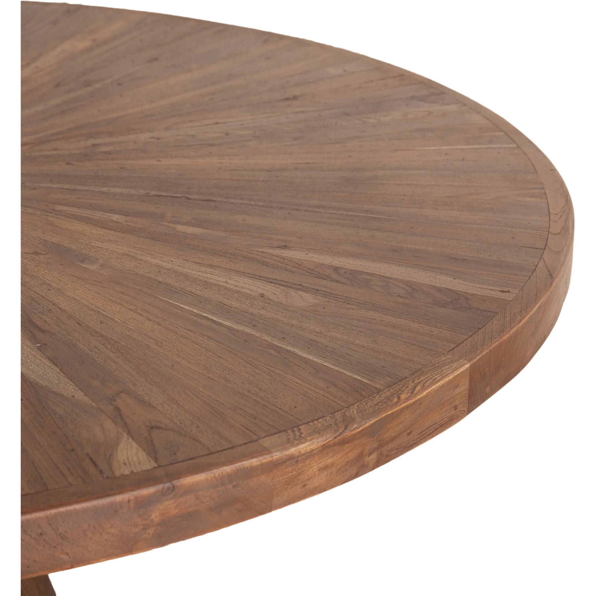 Rustic Revival 48" Round Gathering Table by World Interiors in brown and antique finish. Made from marble teakwood in a transitional style.