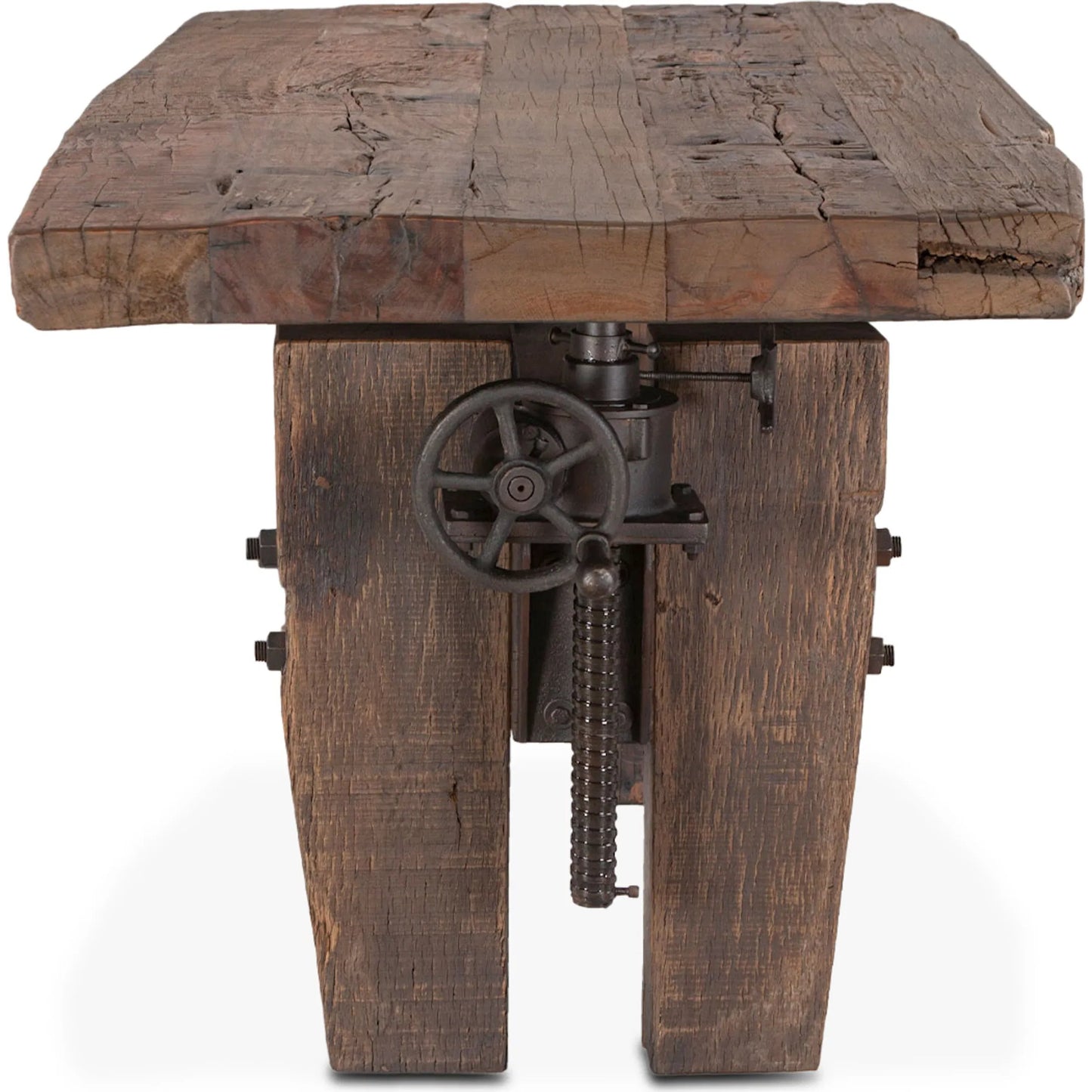 003 SI-2243053 | Additional Silo | Rustic Revival 67" Adjustable Desk by World Interiors in brown and natural. Made from reclaimed hardwood reclaimed iron in a cottage & farmhouse style.