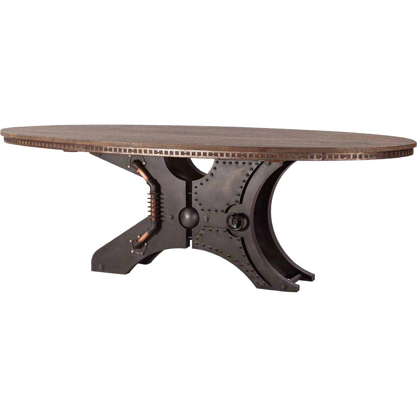 001 SI-2243054 | Primary Silo | Rustic Revival Oval Dining Table by World Interiors in gray and water based. Made from reclaimed wood, iron in a cottage & farmhouse style.