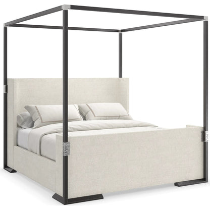 Shelter Me Canopy by Caracole in almost black, brushed stainless. Made from poplar in a unique style.