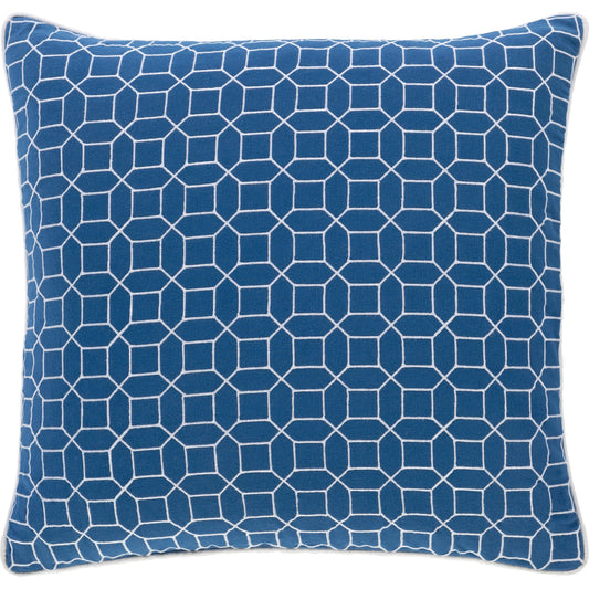 Fenna Pillow - 5619 by Surya in blue, white. Made from 100% cotton in a unique style.