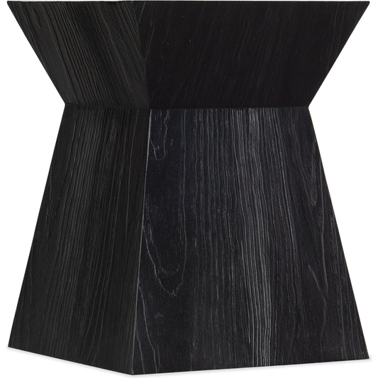 Linville Falls Shou Sugi Ban End Table by Hooker Furniture in shadow. Made from pine veneers in a modern style.