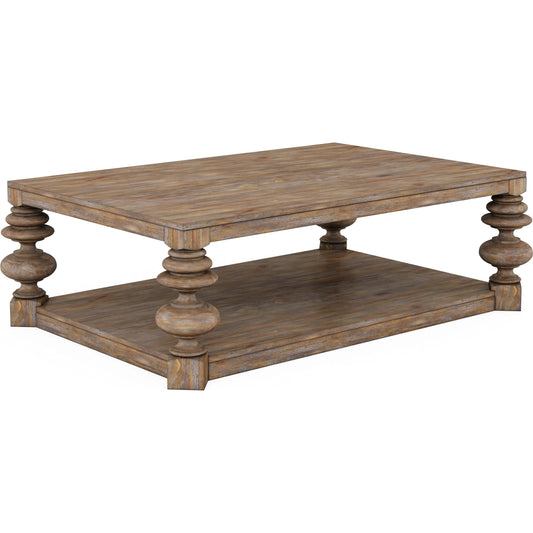Architrave Rectangular Cocktail Table by A.R.T. Furniture in almond. Made from pine solids and veneer in a traditional style.