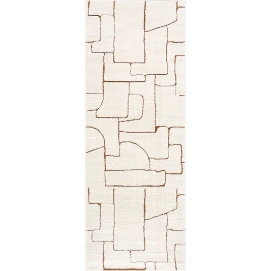 Freud Rug - 492353 by Livabliss in ivory, brown. Made from polyester in a unique style.
