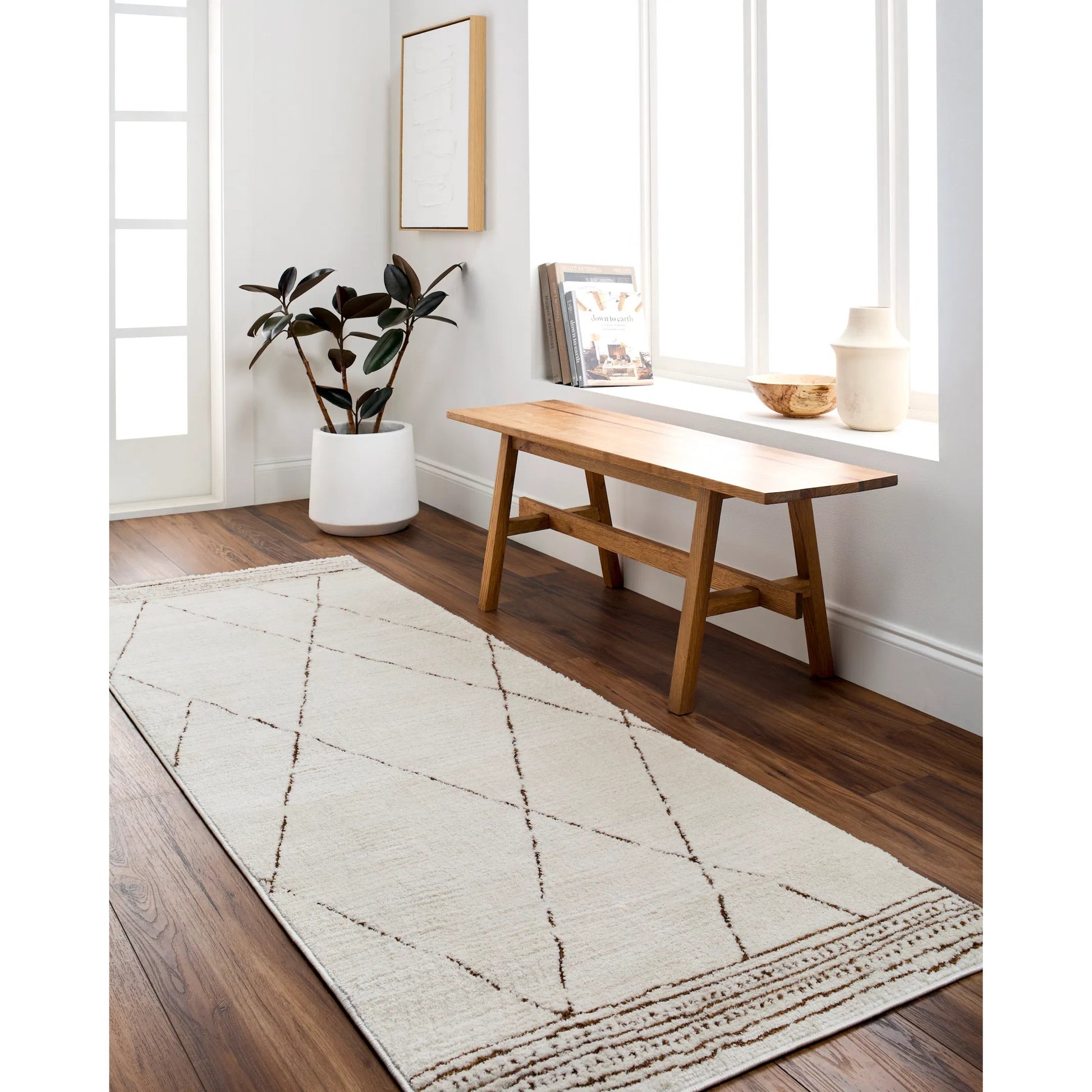 Freud Rug - 492361 by Livabliss in ivory, brown. Made from polyester in a unique style.