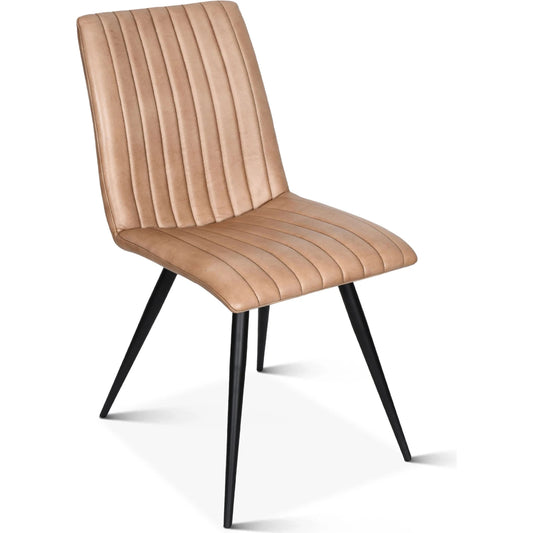 Brisben Vintage Modern Hand Washed Leather Dining Chair by World Interiors. Made from leather, iron in a modern style.