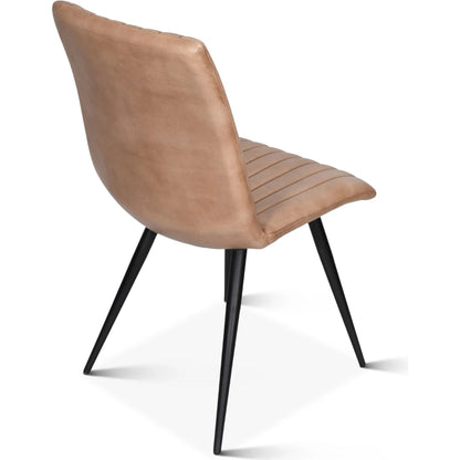 Brisben Vintage Modern Hand Washed Leather Dining Chair by World Interiors. Made from leather, iron in a modern style.