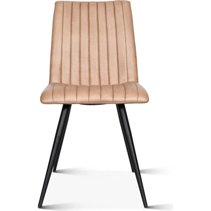 Brisben Vintage Modern Hand Washed Leather Dining Chair by World Interiors. Made from leather, iron in a modern style.