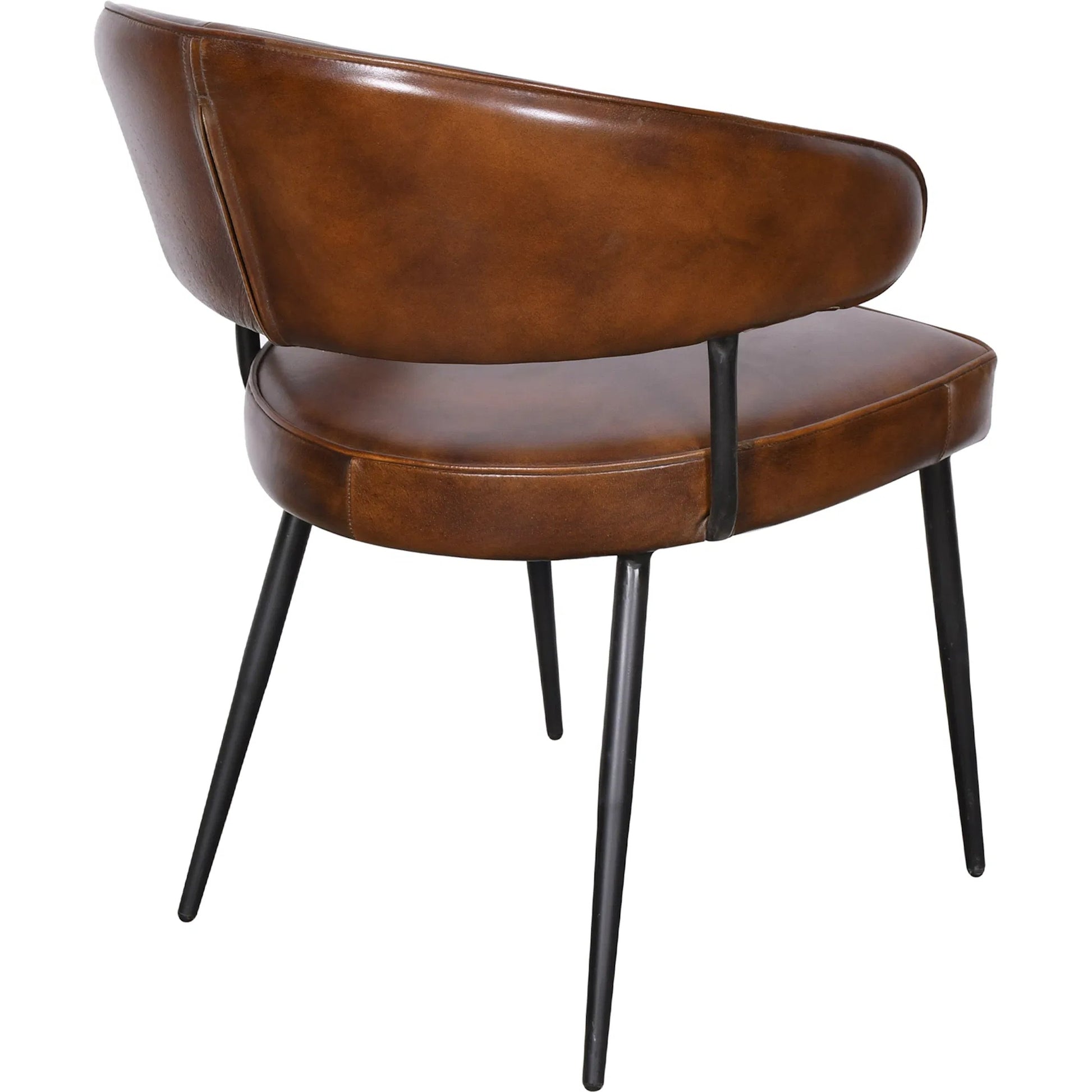 Brisbane Leather Armchair by World Interiors in browns and hand washed. Made from reclaimed iron top, top grain leather in a traditional style.