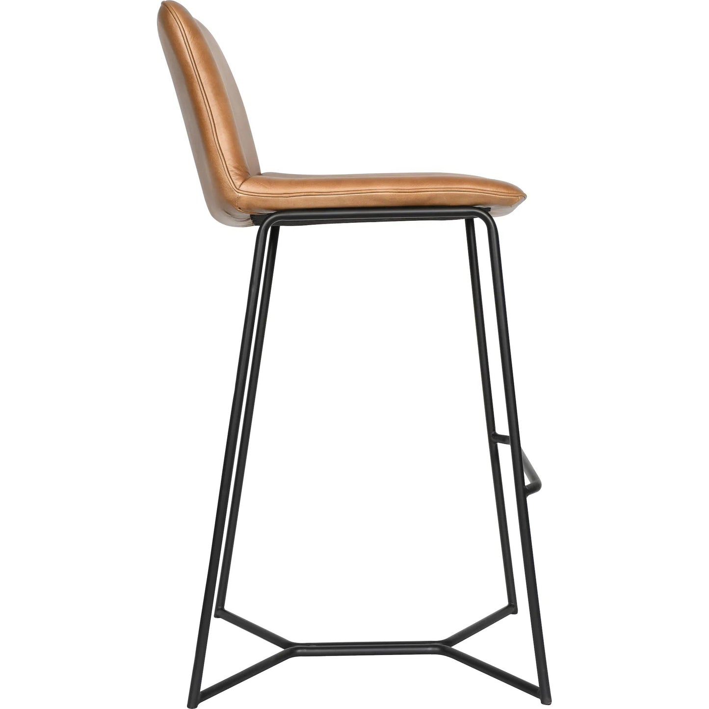 003 SI-2242777 | Additional Silo | Brisbane Bar Chair by World Interiors in kh22 and black powder coat on metal and hand washed. Made from leather, iron in a traditional style.