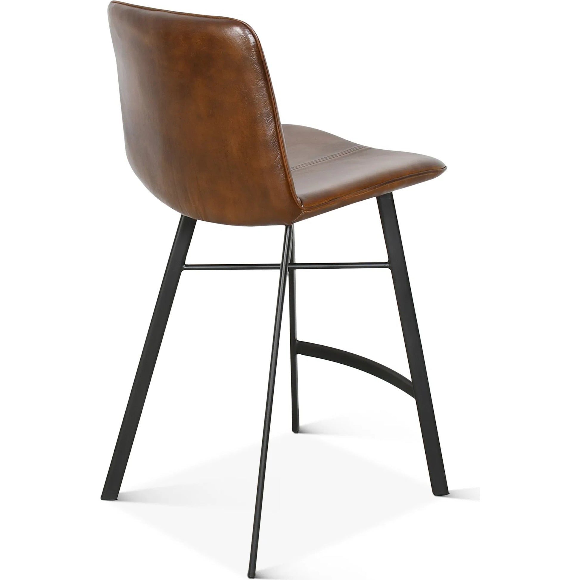 Brisbane Murphy Counter Chair by World Interiors in brown. Made from leather, iron in a traditional style.