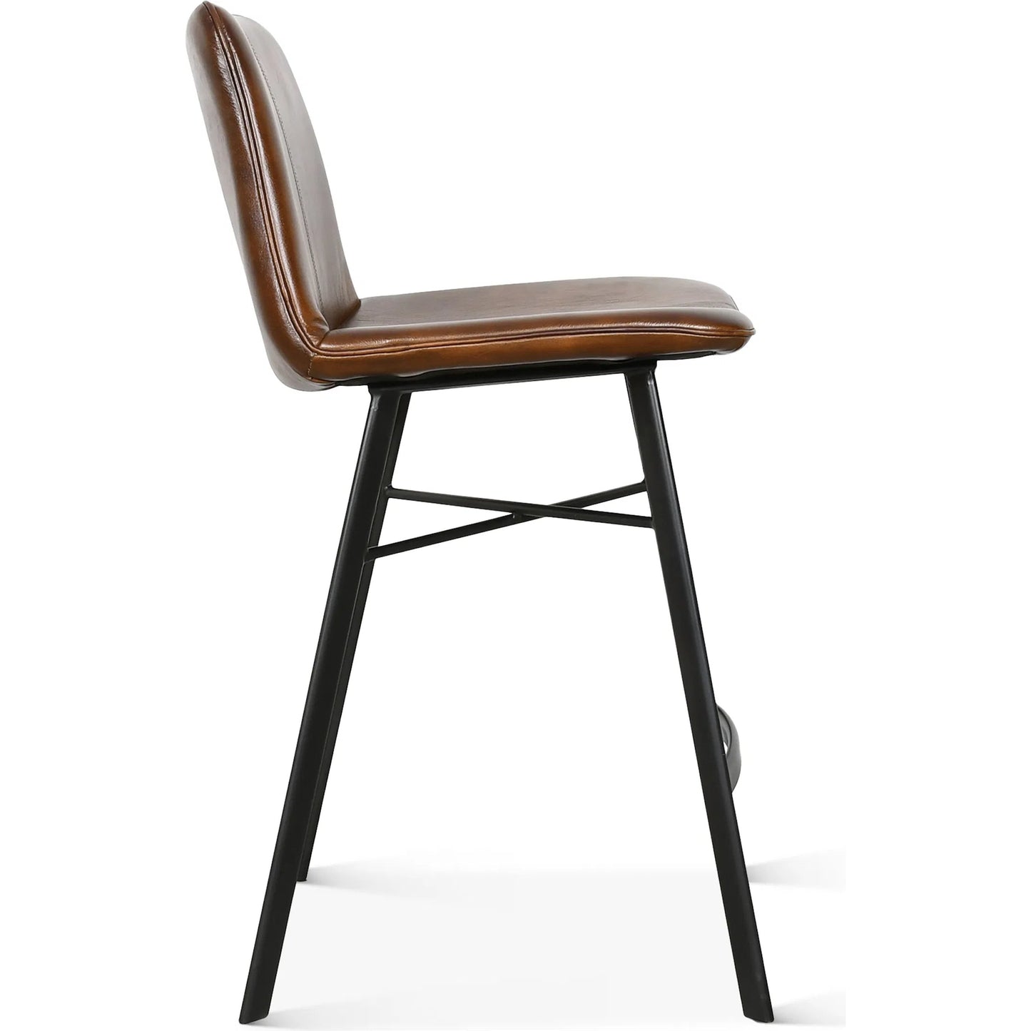002 SI-2445197 | Additional Silo | Brisbane Murphy Counter Chair by World Interiors in brown. Made from leather, iron in a traditional style.