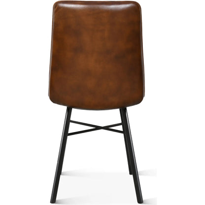 Brisbane Murphy Dining Chair by World Interiors in brown. Made from leather, iron in a traditional style.