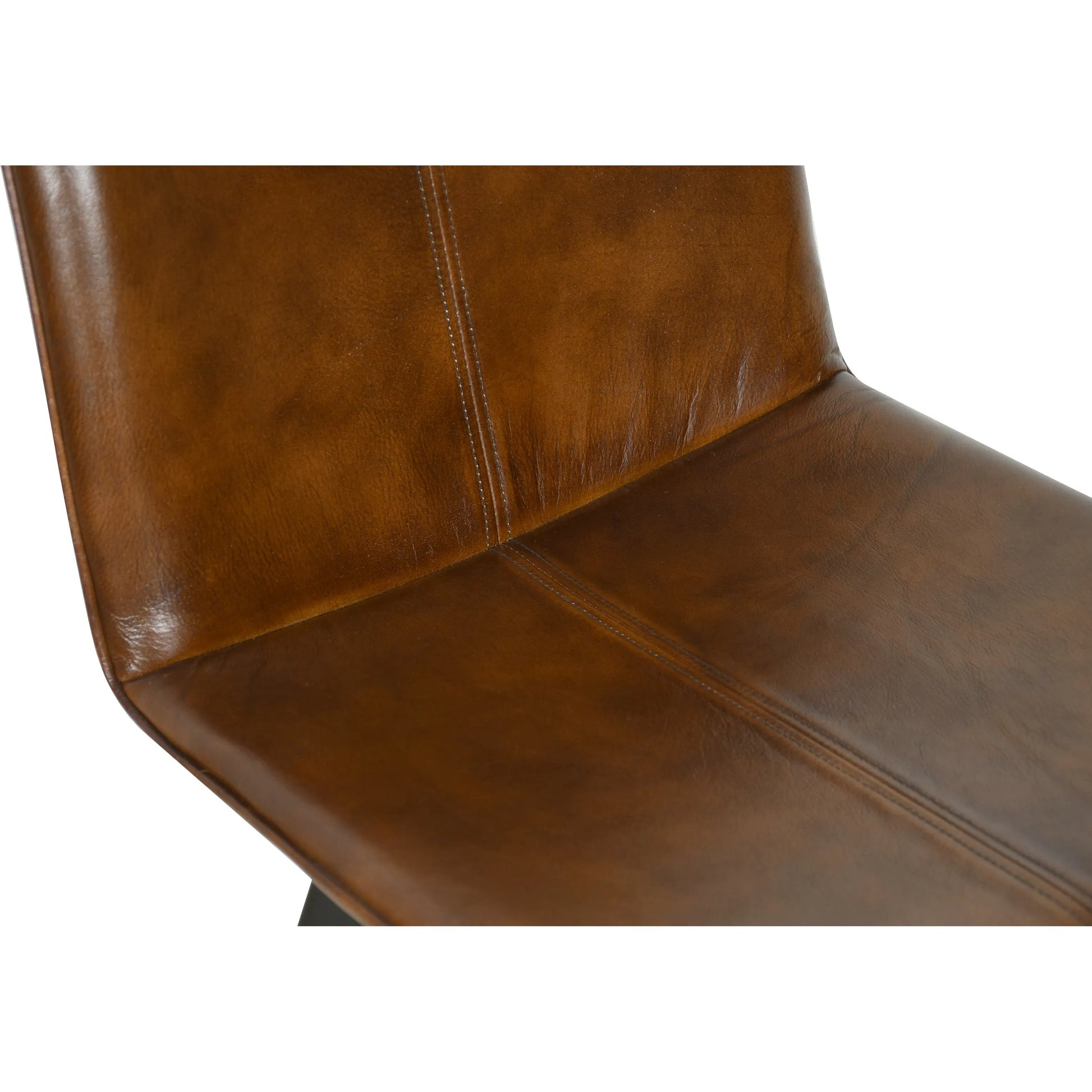 Brisbane Murphy Dining Chair by World Interiors in brown. Made from leather, iron in a traditional style.