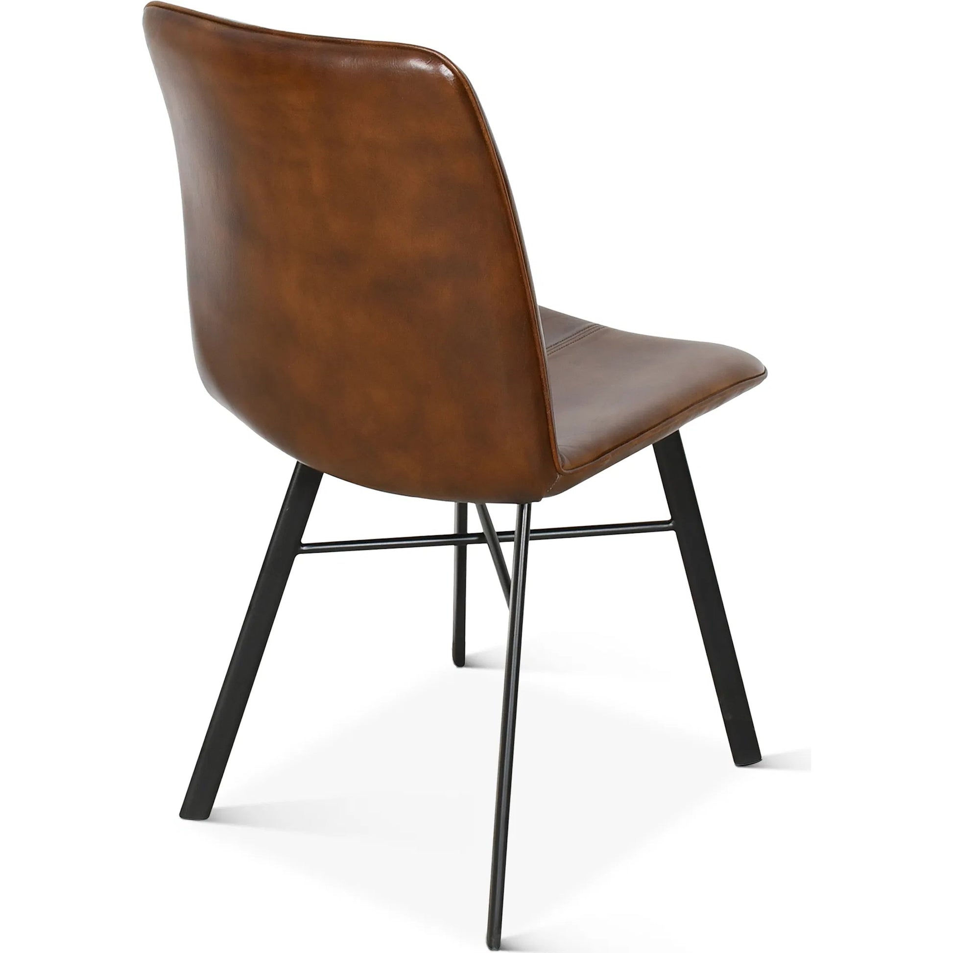 Brisbane Murphy Dining Chair by World Interiors in brown. Made from leather, iron in a traditional style.