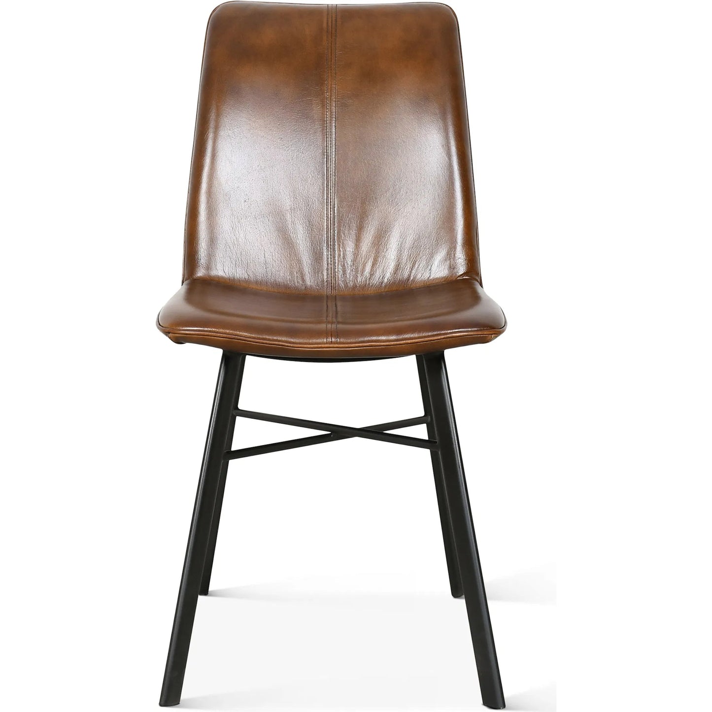 004 SI-2445198 | Additional Silo | Brisbane Murphy Dining Chair by World Interiors in brown. Made from leather, iron in a traditional style.