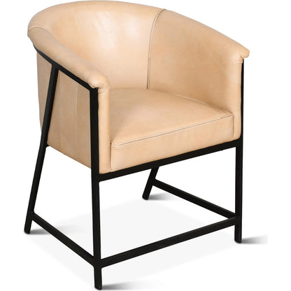 Brisbane Armchair by World Interiors in browns and whiskey. Made from reclaimed iron top, top grain leather in a traditional style.