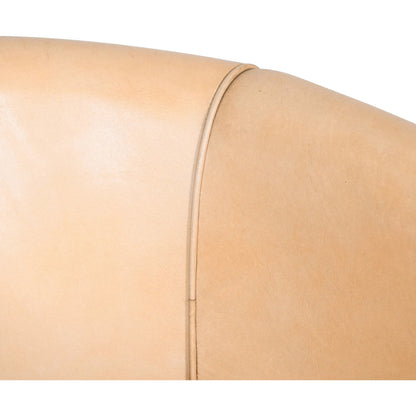 Brisbane Armchair by World Interiors in browns and whiskey. Made from reclaimed iron top, top grain leather in a traditional style.