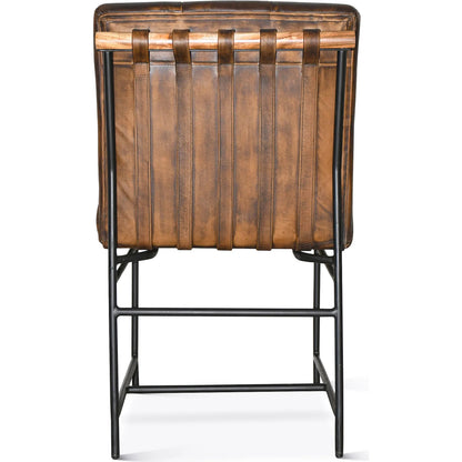 Brisbane Stockton Dining Chair by World Interiors in brown. Made from leather, iron in a traditional style.