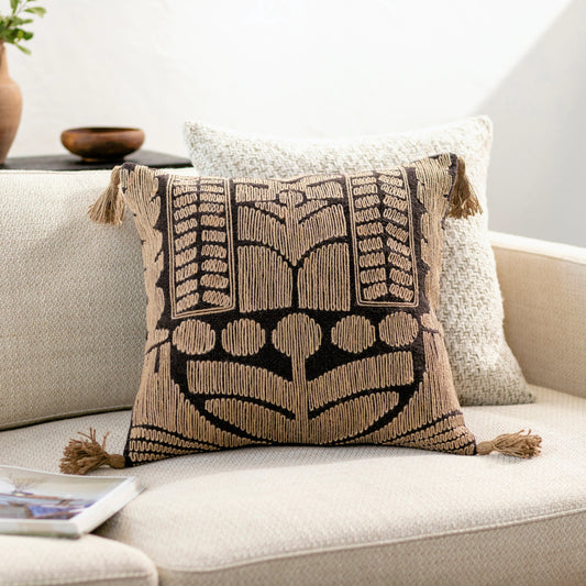 Farley Pillow - 481711 by Surya. Made from front: 60% cotton, 40% jute, back: 100% cotton in a modern style.