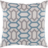 Ivory, Teal, Light Gray / Down Feather / 18" x 18"