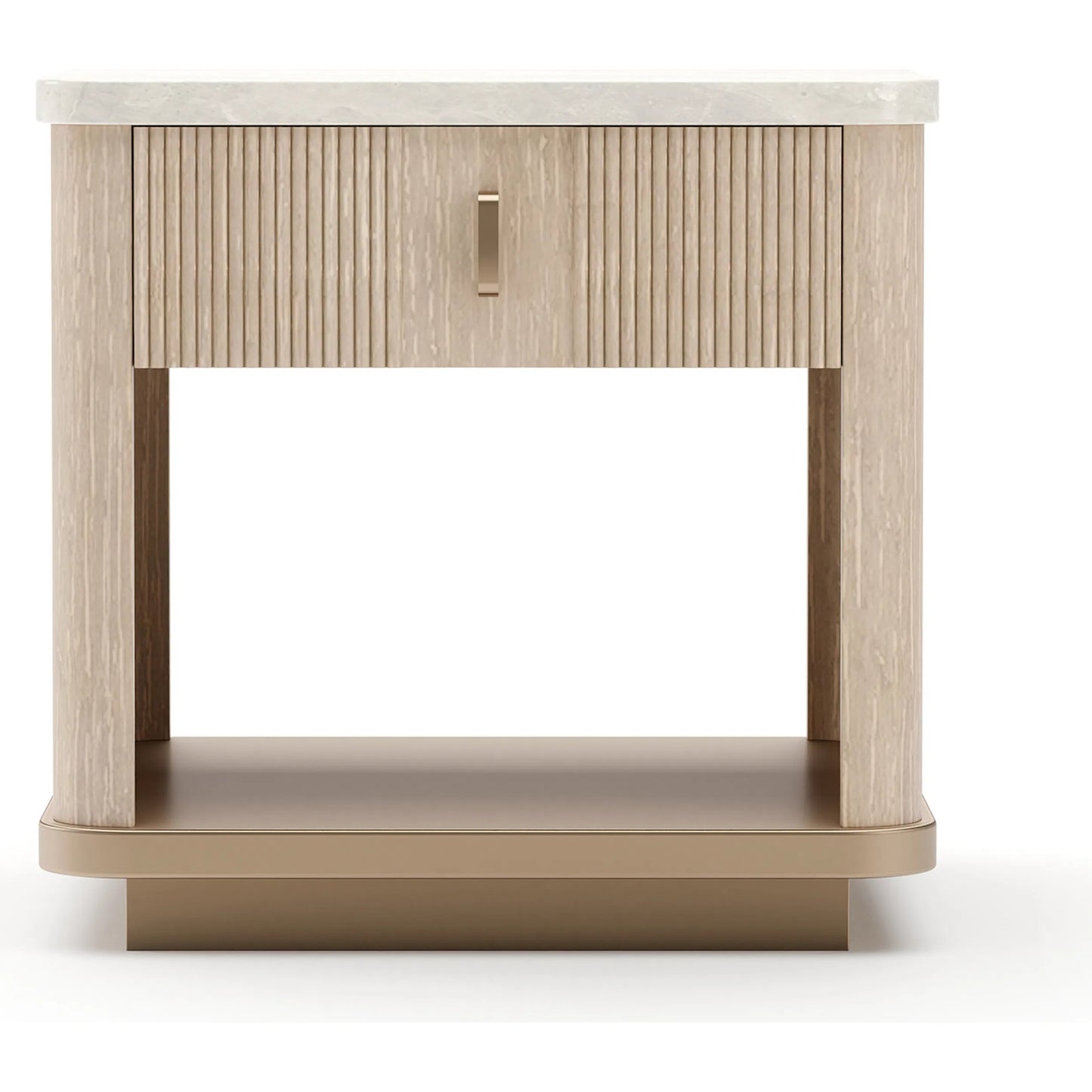 002 SI-2462317 | Additional Silo | Rhythm End Table by Caracole in oak, linen and sun drenched oak. Made from stone in a transitional style.