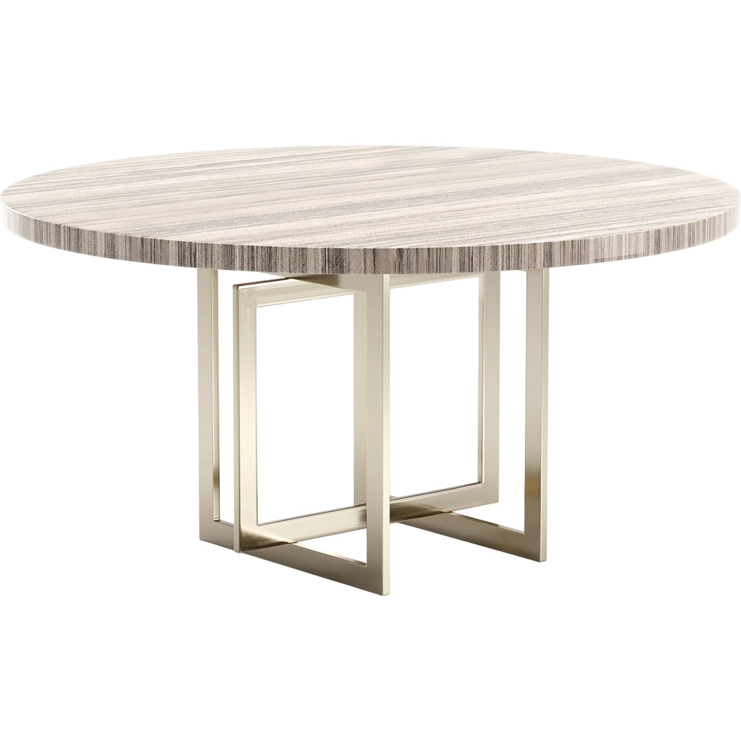 001 SI-2462347 | Primary Silo | Wish You Were Here 60" Round Dining Table by Caracole in gold and whisper of gold. Made from stone in a modern style.