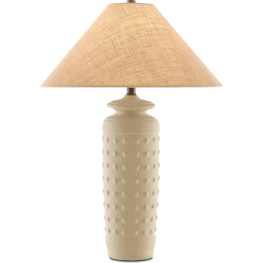 Sonoran Table Lamp by Currey and Company in sand, brass. Made from ceramic in a eclectic & global style.