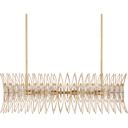 Marquise Oval Chandelier by Currey and Company in clear, luxor gold. Made from glass, wrought iron in a unique style.
