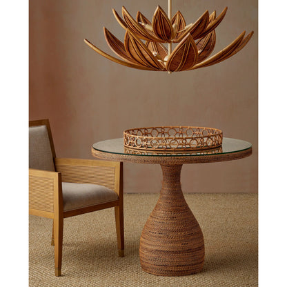 Tegal Decorative Serving Tray by Currey and Company in natural, clear. Made from arurog, glass in a rustic style.