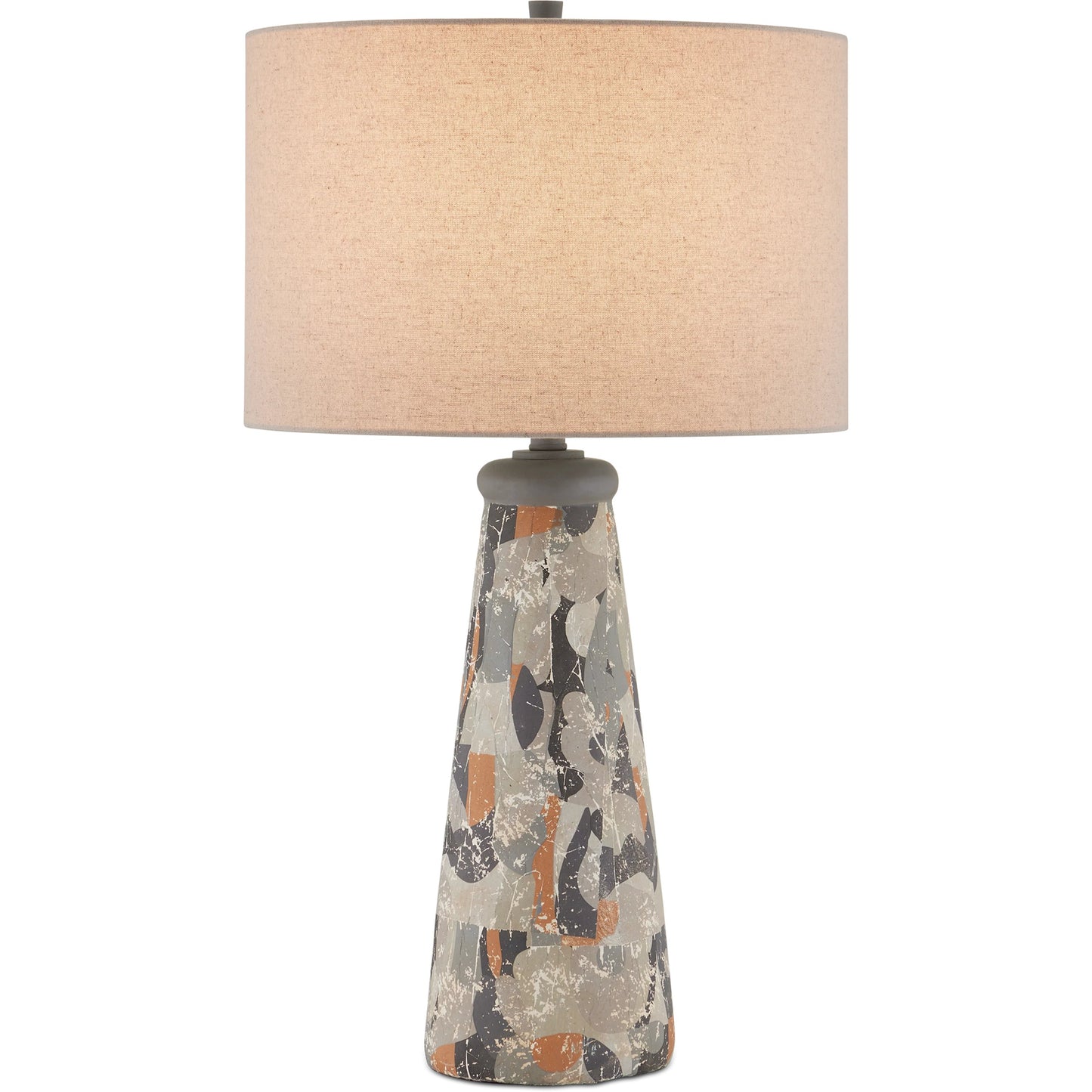 001 SI-2191794 | Primary Silo | Oldwalls Table Lamp by Currey and Company in charcoal gray, matte black, brown. Made from concrete in a modern style.