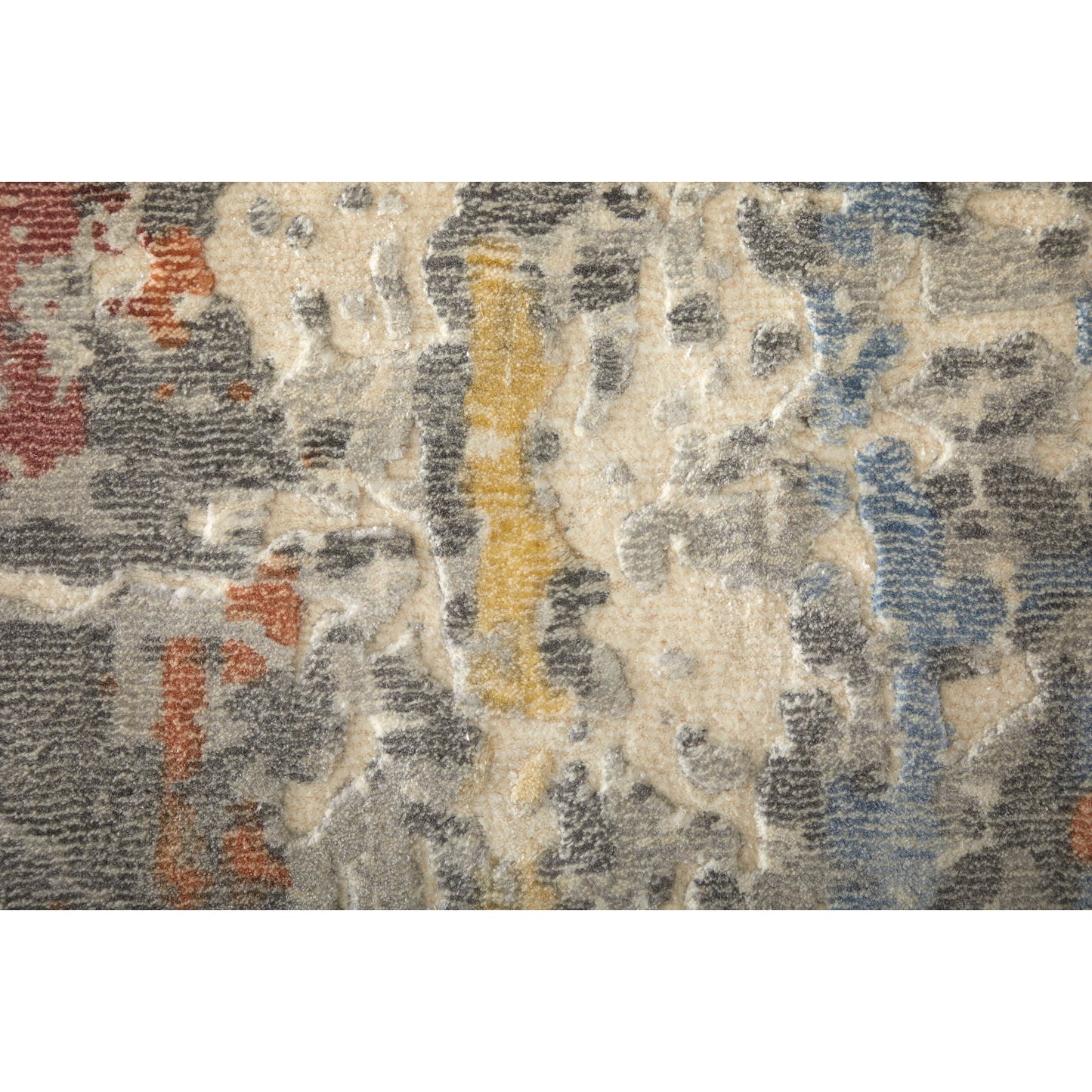 004 SI-2461475,SI-2461476,SI-2461477,SI-2461478,SI-2461479 | Closeup | Braden BDN8A50F Rug by Feizy in gray, orange, tan. Made from polyester, polypropylene in a unique style.