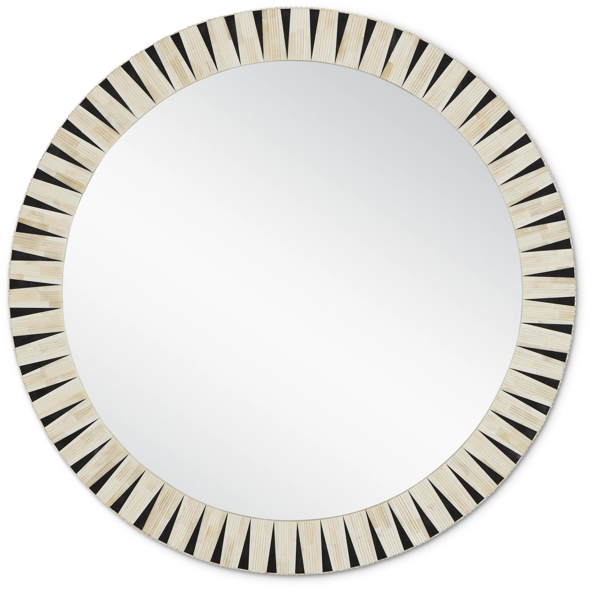 Arvi Mirror by Currey and Company in natural, black, mirror. Made from bone, resin, glass in a modern style.
