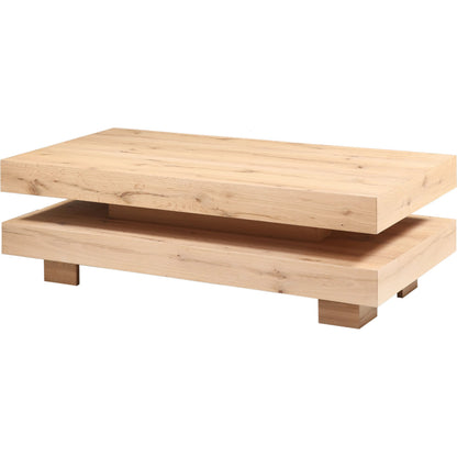Alpine 55" Coffee Table by World Interiors in tan and natural. Made from oak wood in a transitional style.