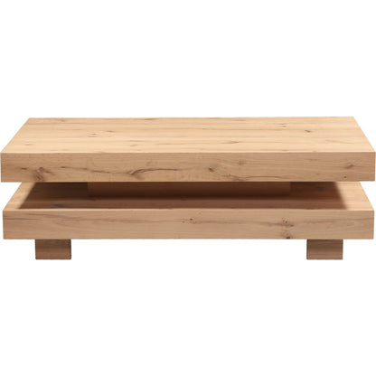 Alpine 55" Coffee Table by World Interiors in tan and natural. Made from oak wood in a transitional style.