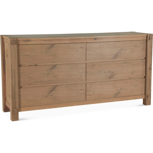 Alpine 72" Dresser by World Interiors in tan and natural. Made from oak wood in a unique style.