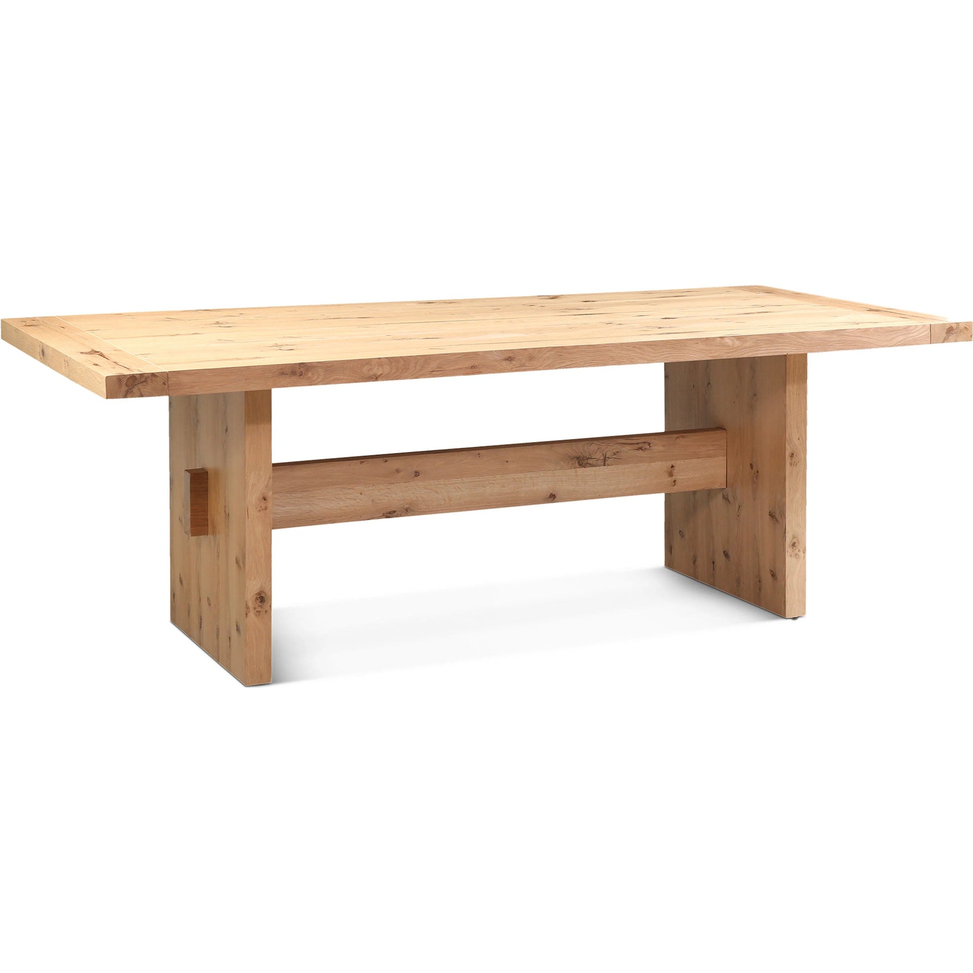 Alpine 85" Dining Table by World Interiors in tan and natural. Made from oak wood in a transitional style.