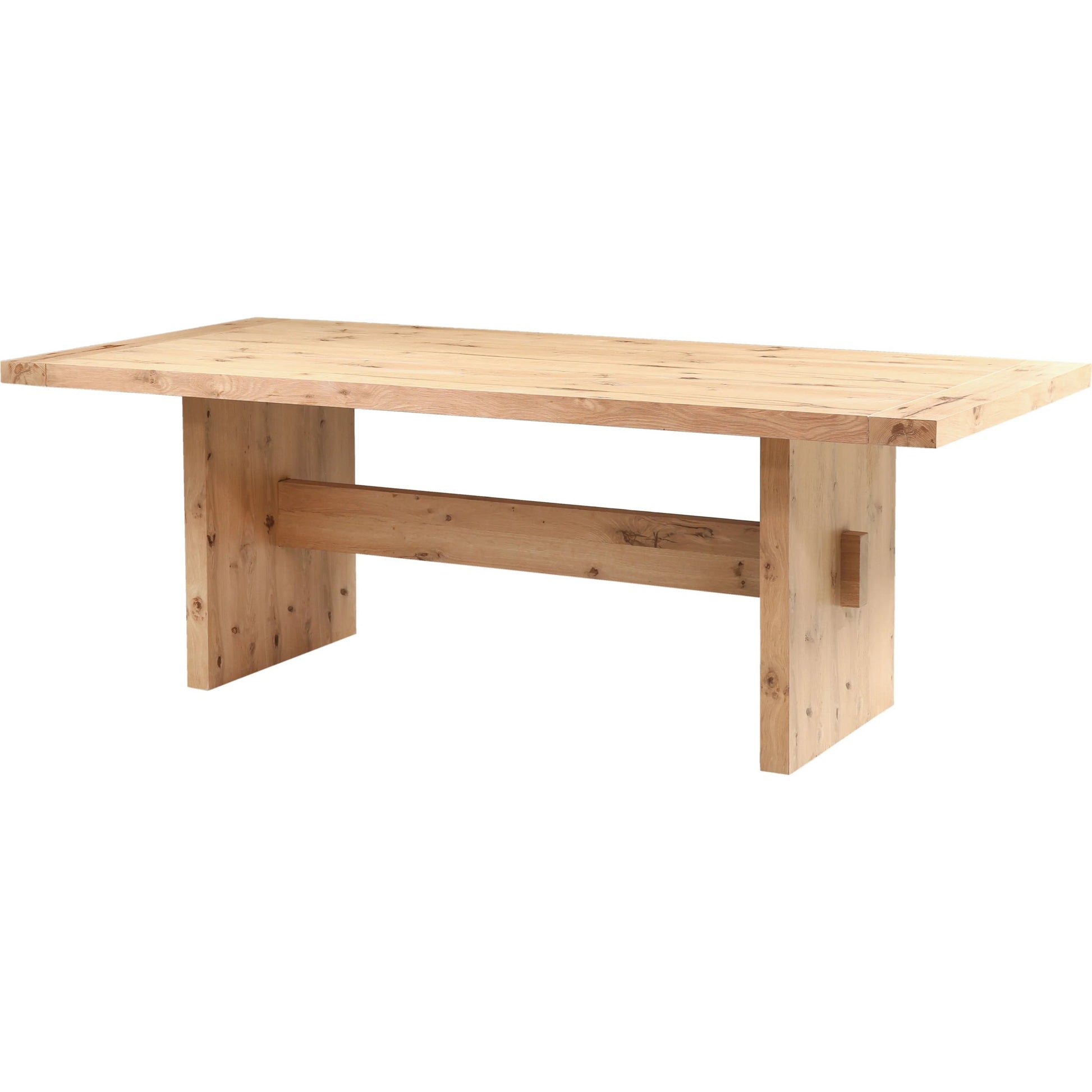 Alpine 85" Dining Table by World Interiors in tan and natural. Made from oak wood in a transitional style.