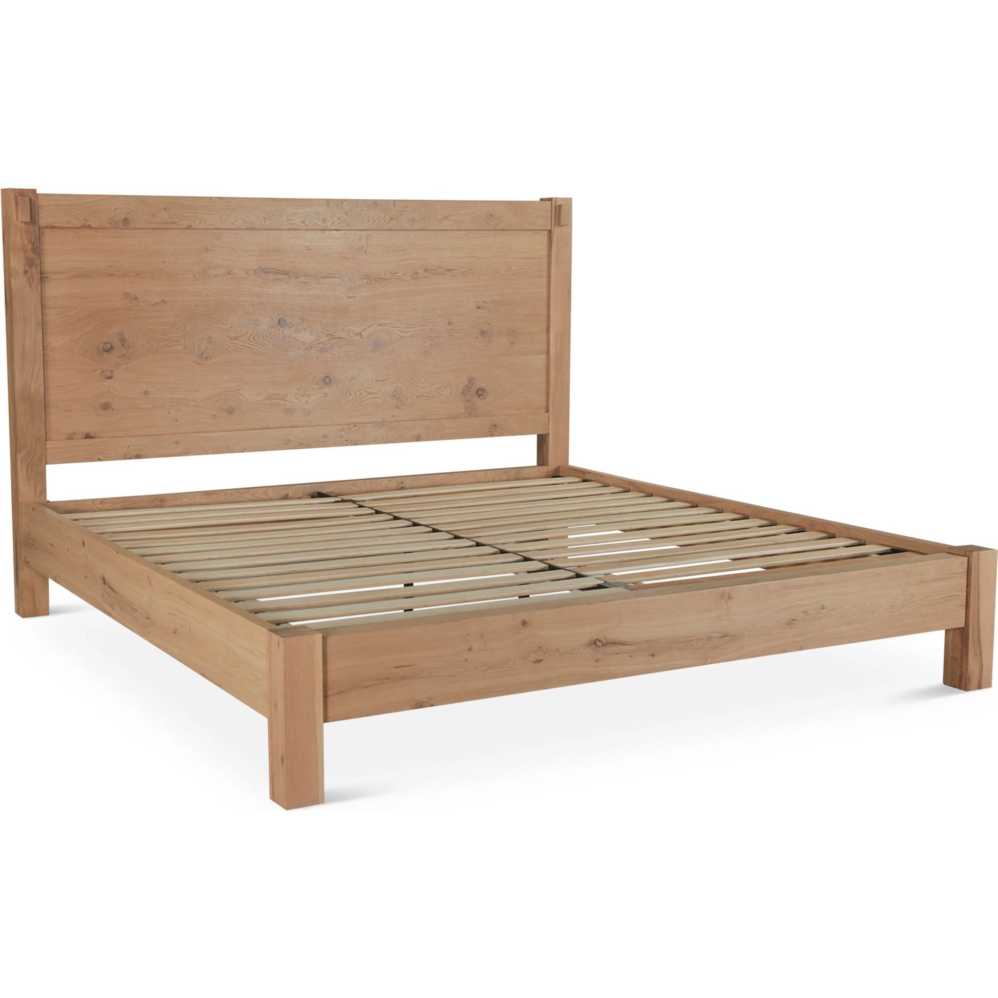 Alpine Rustic Oak Bed by World Interiors in tan and natural. Made from oak wood in a transitional style.