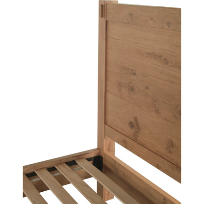 Alpine Rustic Oak Bed by World Interiors in tan and natural. Made from oak wood in a transitional style.