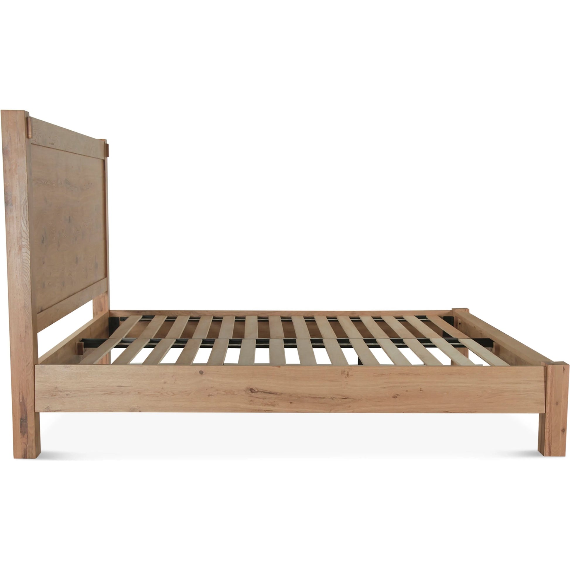 Alpine Rustic Oak Bed by World Interiors in tan and natural. Made from oak wood in a transitional style.