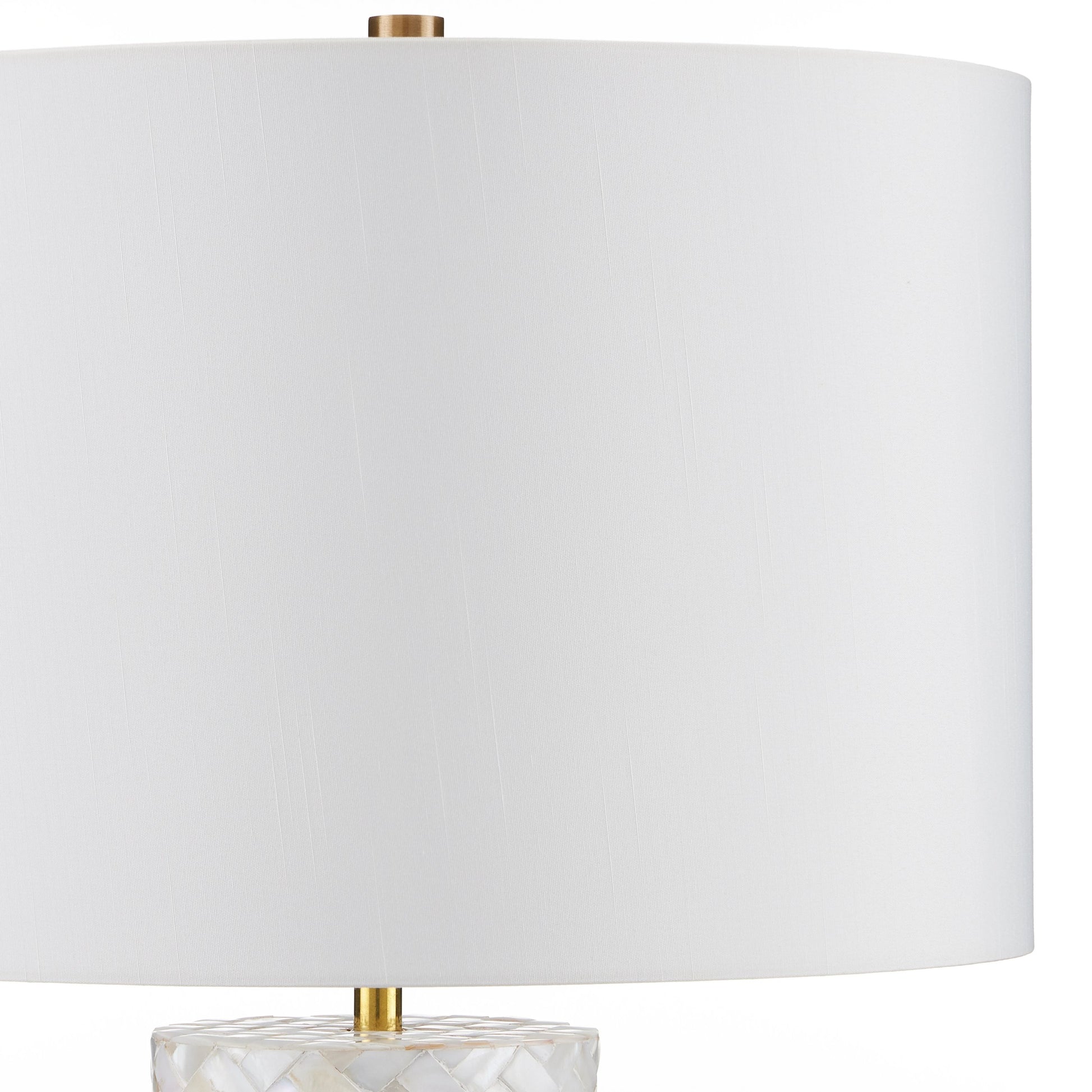 Meraki Mother-Of-Pearl Table Lamp by Currey and Company. Made from mother of pearl, engineered wood in a modern style.