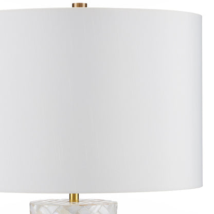 Meraki Mother-Of-Pearl Table Lamp by Currey and Company. Made from mother of pearl, engineered wood in a modern style.