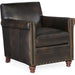 Potter Club Chair by Hooker Furniture. Made from leather in a traditional style.