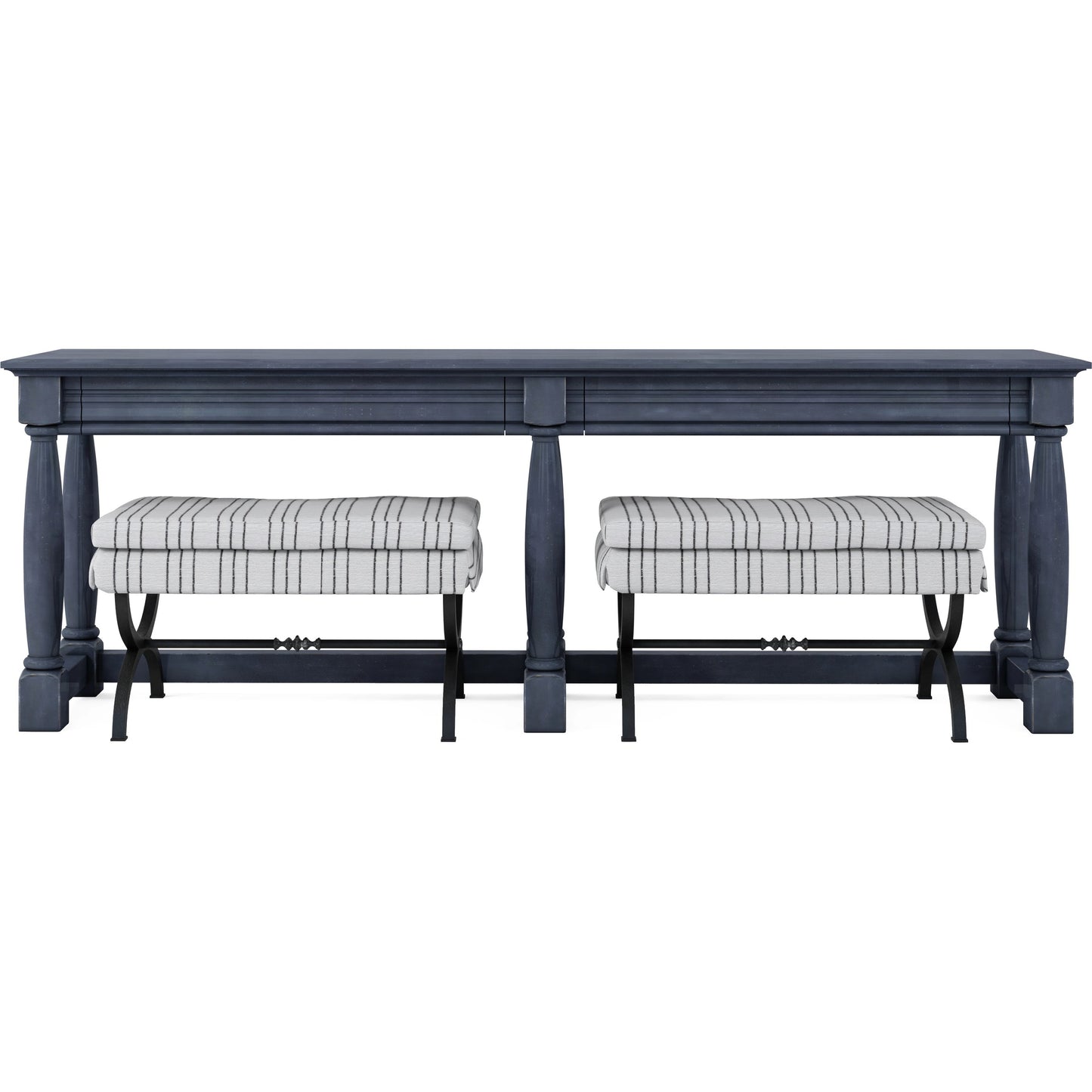 005 SI-2155754 | Additional Silo | Alcove Single Bench by A.R.T. Furniture in sidecar graphite, burnished brass. Made from parrawood solids, iron, fabric, foam in a modern style.