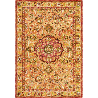 Fairfax FFX-2307 Rug by Livabliss in goldenrod, burgundy, olive, mustard, coral. Made from wool in a unique style.